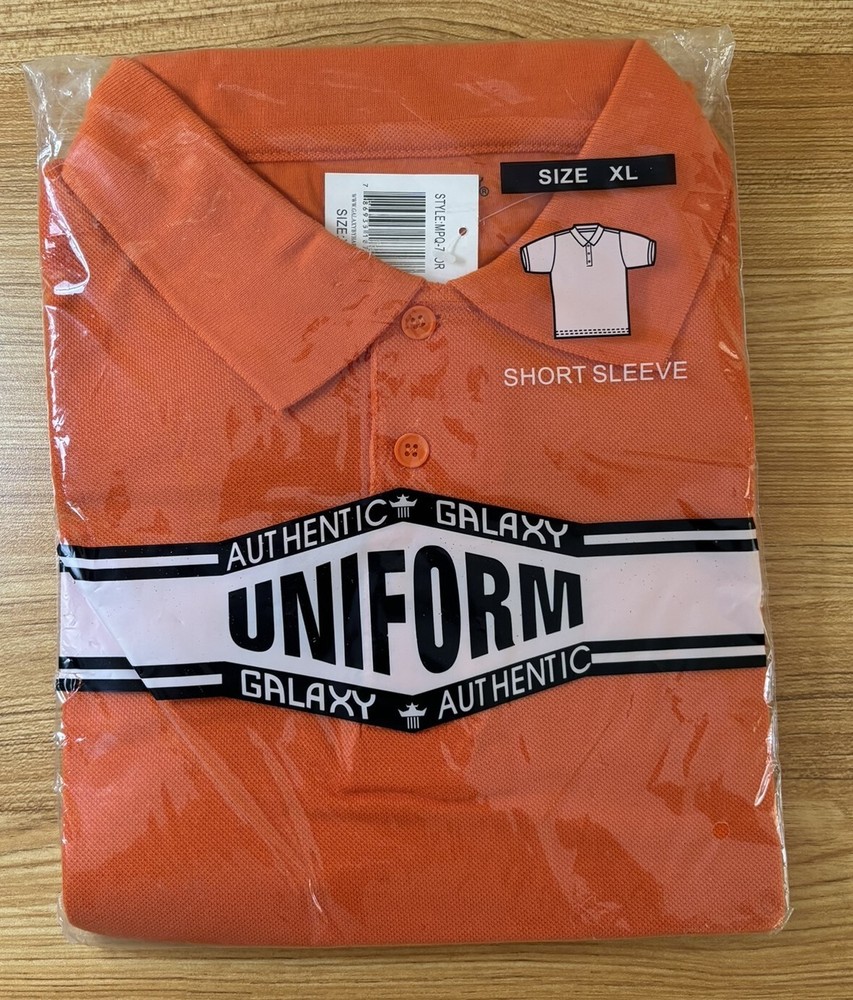 AUTHENTIC GALAXY UNIFORM SHORT SLEEVE SHIRT SIZE XL ORANGE NEW IN PACKAGE