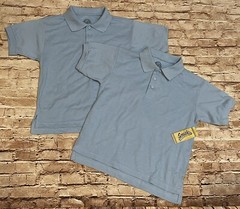 NWT $48 Lot of 2 Smith’s American Light Blue Polo Shirts School Uniform Boys 10