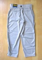 NWT Wilson Gray Polyester Knit Baseball Uniform Pants Black Stripe Youth YXL