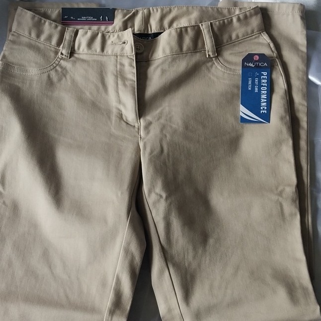 Nautica School Uniform Khaki Stretch Easy Care Pants Size 3 MPN NUFBC030