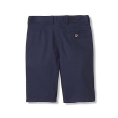 Boys Flat Front Stretch Twill Shorts with Adjustable Waist in Standard 7 Navy