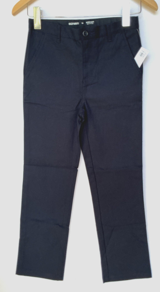 Old Navy Boy’s 2 Pair Chino Pants Navy Blue Size 12 School Uniform Straight NEW