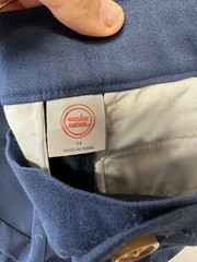 Wonder Nation Boys School Uniform Flat Front Pants Size 14 Navy