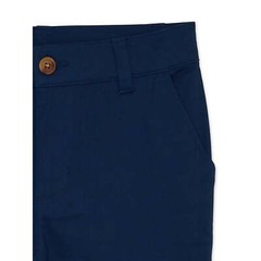 Wonder Nation Flat Front Shorts Boys Size 8 Navy Blend With Belt Loop, 2 Pack