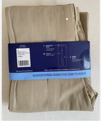 French Toast Boys Uniform Straight Fit Adjustable Waist Pants 2 PK(KHAKI 12)NWT