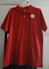 RED(HUSKY) & BLUE WONDER NATION POLO UNIFORM SHIRT, BOYS 14/16. BRAND NEW W/TAGS