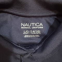 Nautica School Uniform Boy’s Navy Polo Size Large 14/16 Polyester