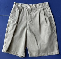 BOYS’ ‘IZOD’ PLEATED FRONT BEIGE UNIFORM SHORTS SZ 16
