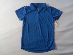 Wonder Nation School Uniform Pique Polo Shirt Boys Size M 7-8 Blue Short Sleeve