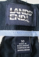 LANDS END Classic Navy School Uniform Plain Front Chino Shorts Boys 10 NEW