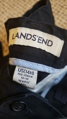 Lands’ End School Uniform Boys adjustable Elastic Waist Black 14H 14 husky nwot