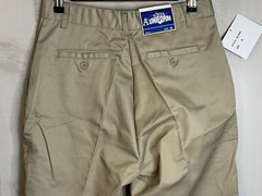 A+ School Uniform Pants Boys Size 16 29 x 28 Khaki Flat Front Waist Adjusts NWT