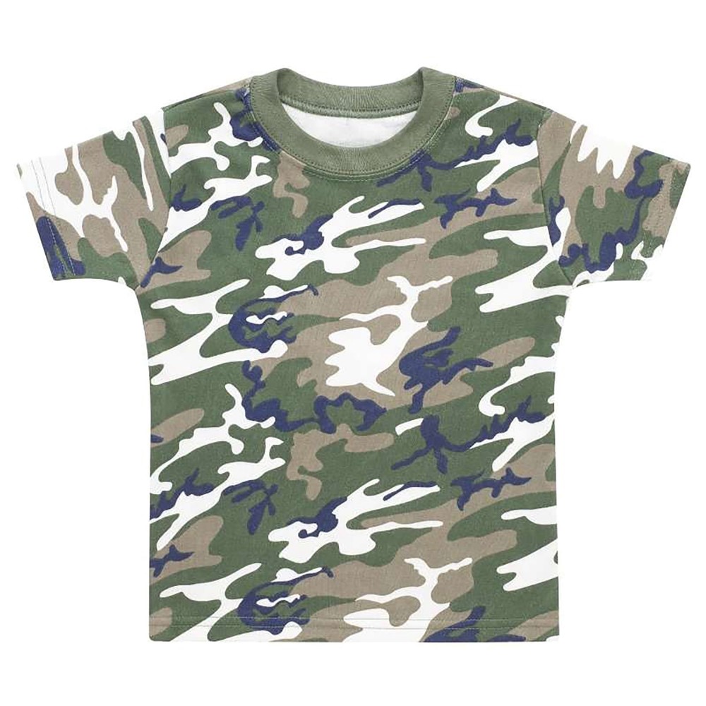 Kids Baby and Toddler Camouflage T-Shirt – Army – All Sizes – 0 Months – 6 Years