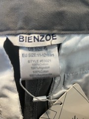 Bienzoe US Size 14 Boys Gray Chino Pants adjustable waist Brand New with Tags