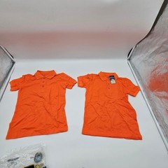 Authentic Galaxy by Harvic School Uniforms Orange Short Sleeve Polo Shirt Size 4