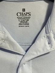 Chaps Boys Uniform Short Sleeve Performance – Light Blue ~ Size L (14/16)