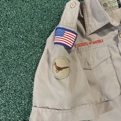 Vintage Boy Scouts of America Button Shirt Youth XL Uniform Patches Outdoors