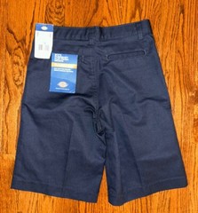 Dickies Boys Blue Flexwaist Flat Front Classic Fit Adjustable Shorts Sz 14 NWT