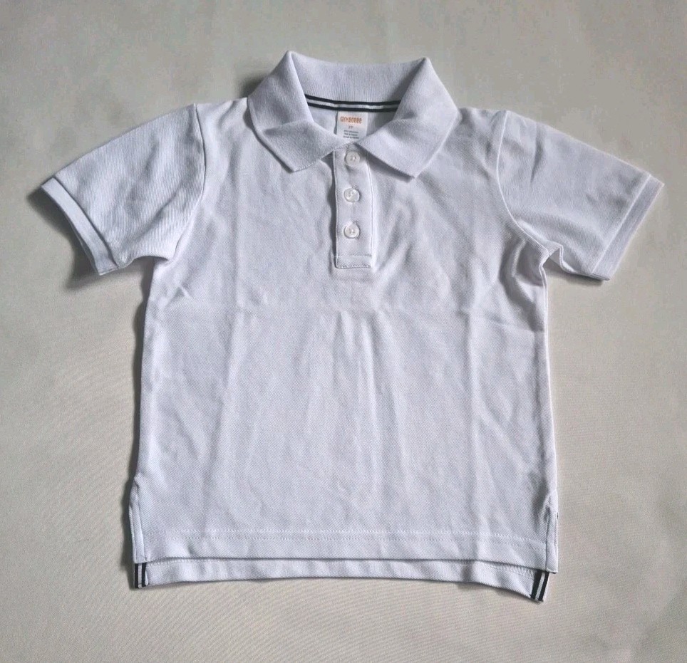 Gymboree Toddler Kids Uniform Solid White Polo Shirt Size 3