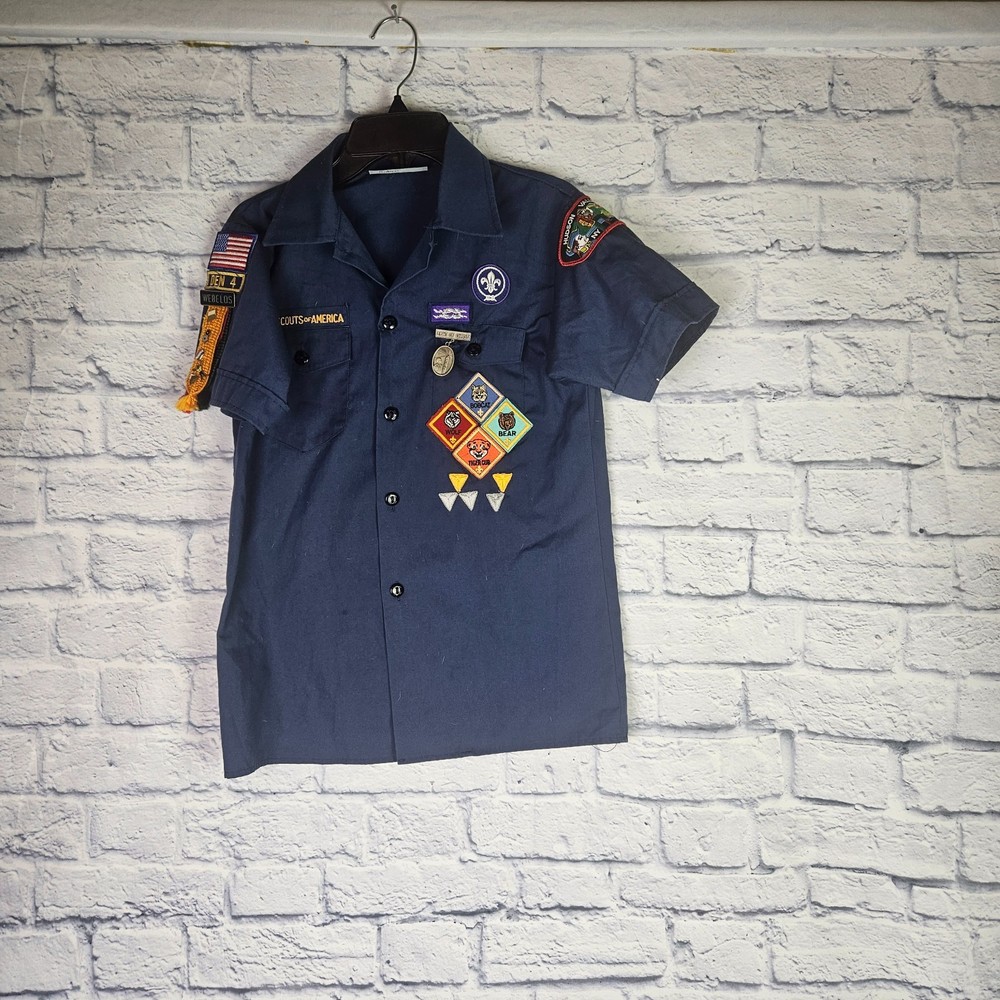 BOY SCOUTS OF AMERICA Shirt Youth Medium Patches