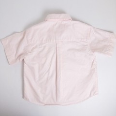 Jacadi Oxford Short Sleeve Button Down Pocket Collared Shirt Pink Boys 6Y