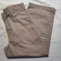 Boys Size 12 Husky Khaki School Uniform Pants with adjustable waist.