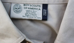 Boy Scouts Of America Button-Up Shirt Uniform Youth Sz Large Beige Short Sleeve