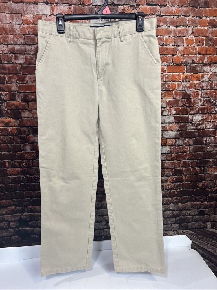 French Toast Boys Youth School Uniform Pants 16 Husky Tan Relaxed Adjustable 3A