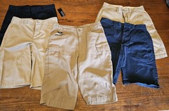 Lot Of 5 School Uniform Navy Khaki Shorts (Dockers, George, Old Navy, )