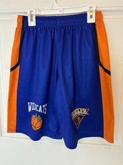 Youth Basketball Jersey Shorts Set Blue Orange #15 Kids Uniform YM YL