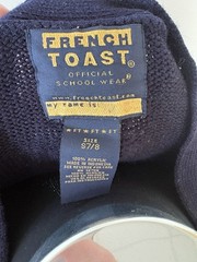 French Toast Boys Unisex Cardigan Sweater Navy Button Front Pockets 7/8