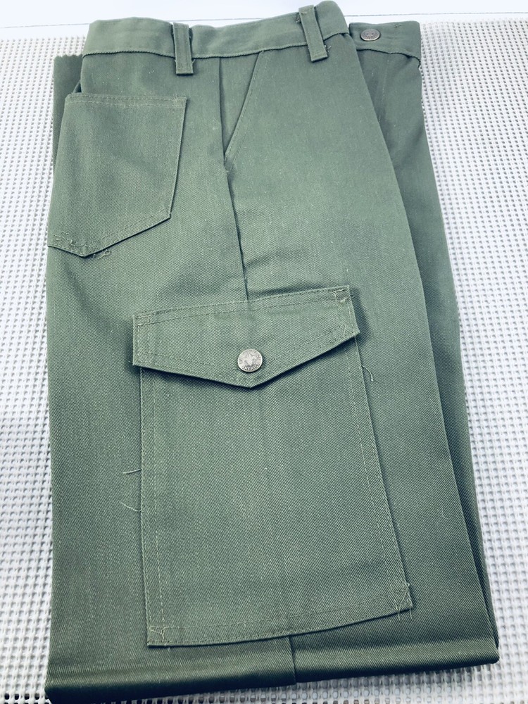 NWT BSA Boy Scouts Youth 8 Slim/21.5W Uniform Pants Olive Green Unhemmed Leg