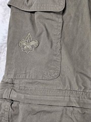 Boy Scouts of America Convertible Zip Off Pants Youth 10 Olive Cargo Hiking BSA