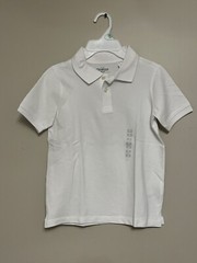 NEW Oshkosh Boys Size 8 School Uniform Polo Style Shirt Short Sleeve White