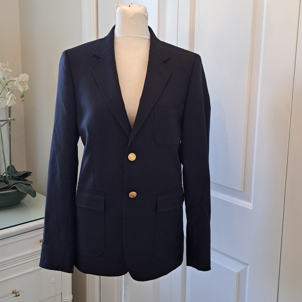 Loro Piana x Brooks Brothers Boys Classic Navy Wool Formal Blazer/Sport Coat S16