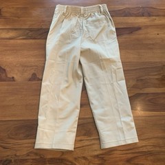 French Toast Boys 3 Pair School Uniform Elastic Back Pants size 6 Tan & Navy