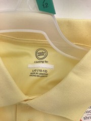 Boys Polo Shirt Size 10/12 Large Buttons Yellow Children Kids