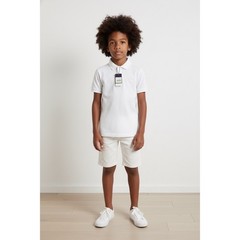 Nautica Boys School Uniform Short Sleeve Polo Shirt, White, Size L 14/16, NWT