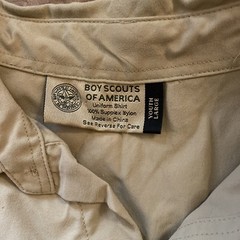 BOY SCOUTS Of America Long Sleeve Uniform Shirt BSA Scout Youth Large & Patches