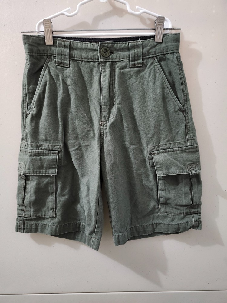 Boy Scout Shorts Boys 12 GRN Uniform Canvas Cargo Outdoor Uitility Adjust Waist