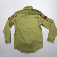 Vintage ~70s USA Boy Scouts Of America Boys Uniform Shirt Youth 14 Green BSA