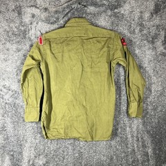 Vintage Boy Scouts Of America Shirt Boys 8 Green Official Uniform Sanforized