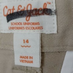 CAT & JACK BOYS Khaki SCHOOL UNIFORM SHORT SZ 14 length 17 1/2