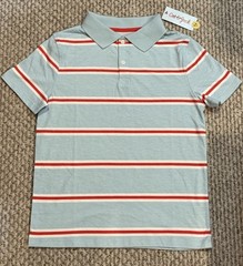 Lot Of 2 Collared Uniform Boy Shirts Sz 10/12 L White & Blue Striped Cat & Jack