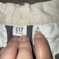 Gap Kids Size 16 Slim Boys Shorts Gray Dress Uniform Chino Flat Front🔥👀