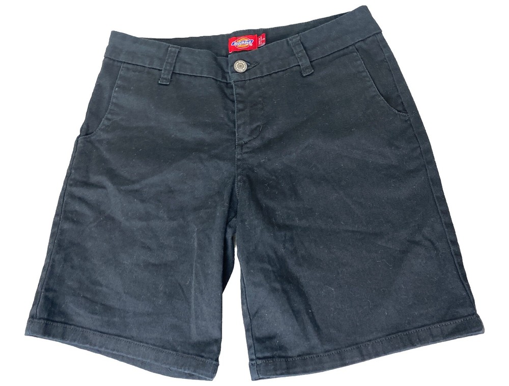 Dickies Front Relaxed Fit Uniform Casual Shorts Black Kids Size 5