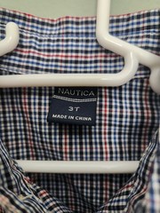 NWOT-Nautica Toddler Boys Plaid Button Down Dress Shirt Long Sleeve Size 3T
