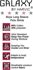 Boy’s Button Long Sleeve Pique Polo School Uniform Shirts (3 PACK) Size 4-20 NWT