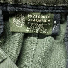 Boy Scouts of America Cargo Pants Boys Youth 32 Olive Green Convertible Uniform