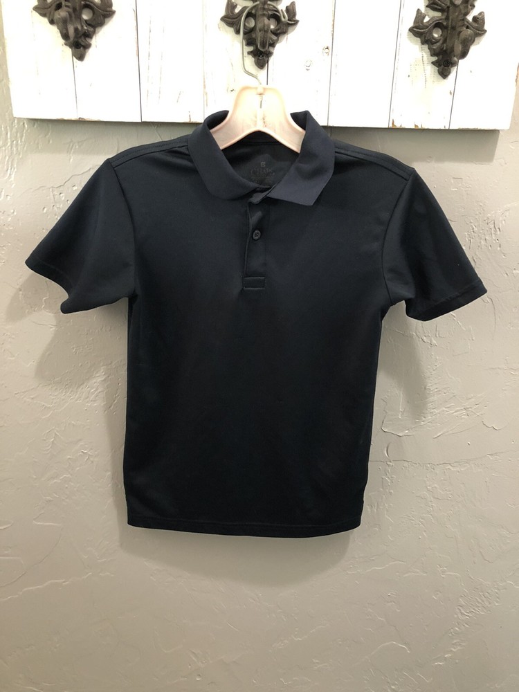 Chaps Boy’s M 10/12 School Uniform Polo Short Sleeve Shirt Dark Blue